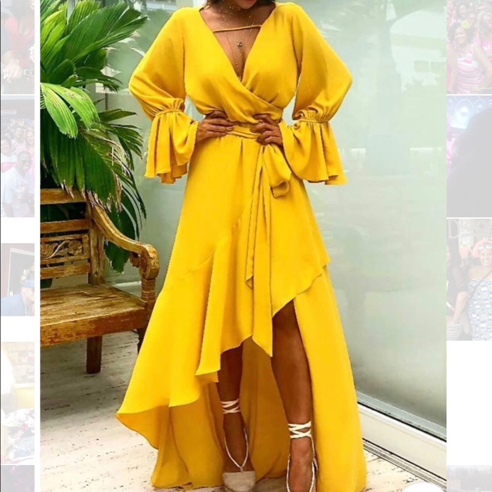 Asymmetrical Ruffle Tie Waist Dress